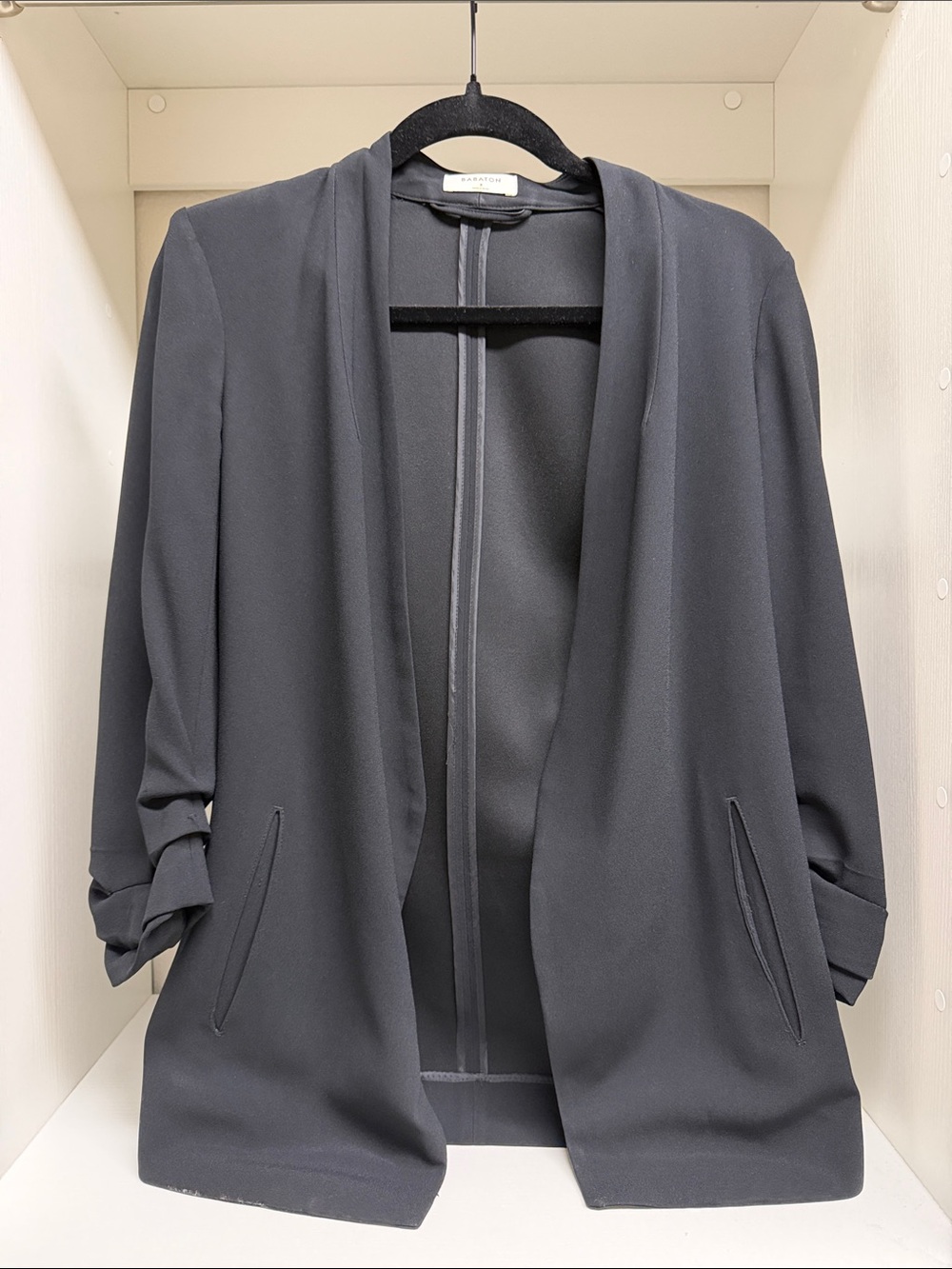 Aritzia Babaton Black Open Blazer with Cuffed Sleeves Size 2